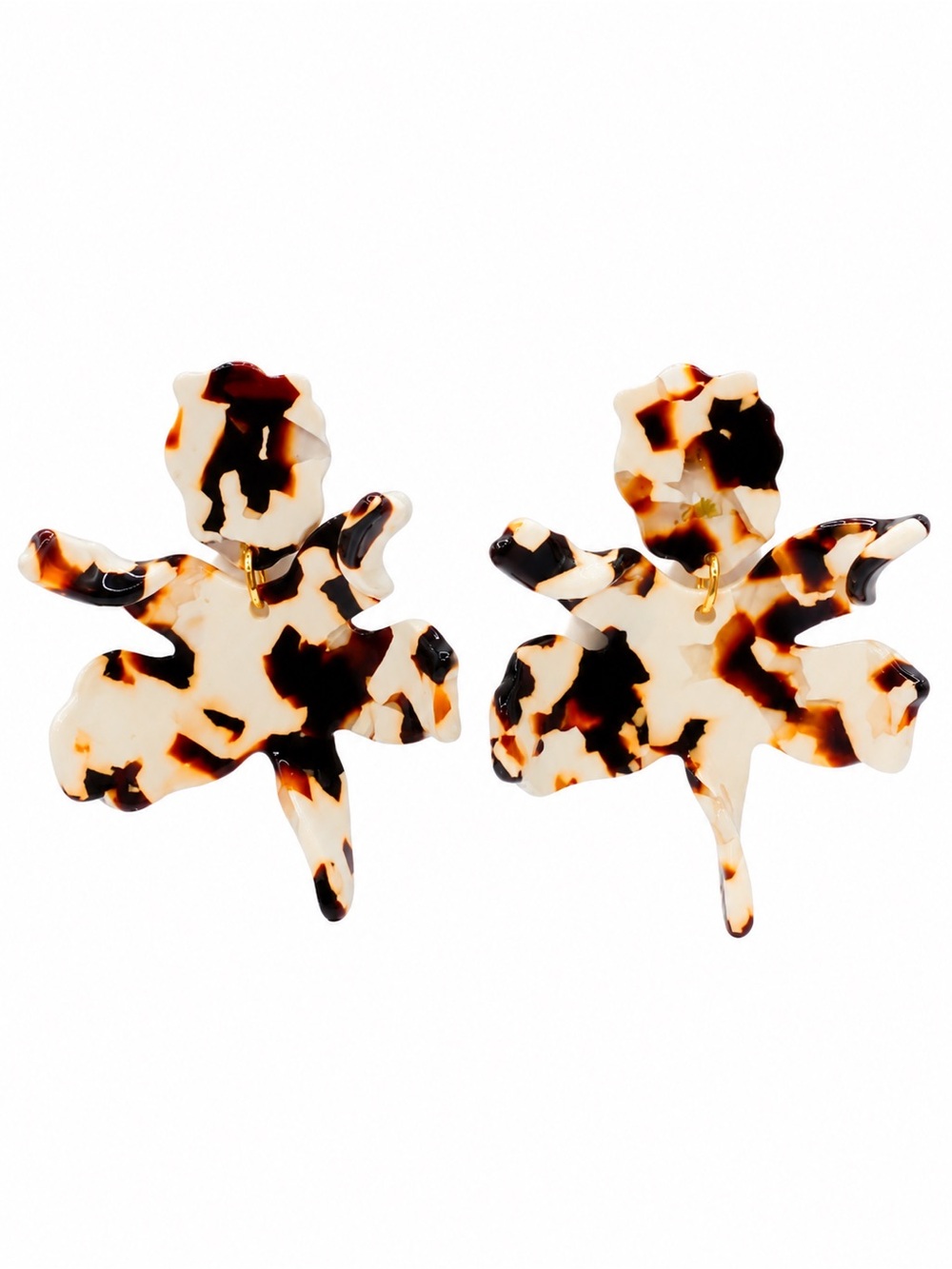 Lele Sadoughi Paper Lily Earrings tortoise small earrings.